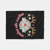 Groovy And Bright Merry Christmas Disco Ball Reind Fleecedecke (Vorderseite (Horizontal))