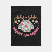 Groovy And Bright Merry Christmas Disco Ball Reind Fleecedecke (Vorderseite)