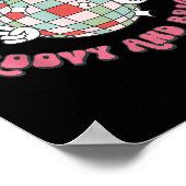 Groovy And Bright Merry Christmas Disco Ball Reind Poster (Ecke)