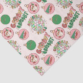 Groovy and Bright Pink and Green Retro Holiday Seidenpapier (Ausschnitt)