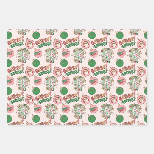 Groovy and Bright Santa Geschenkpapier Set (Vorderseite 3)