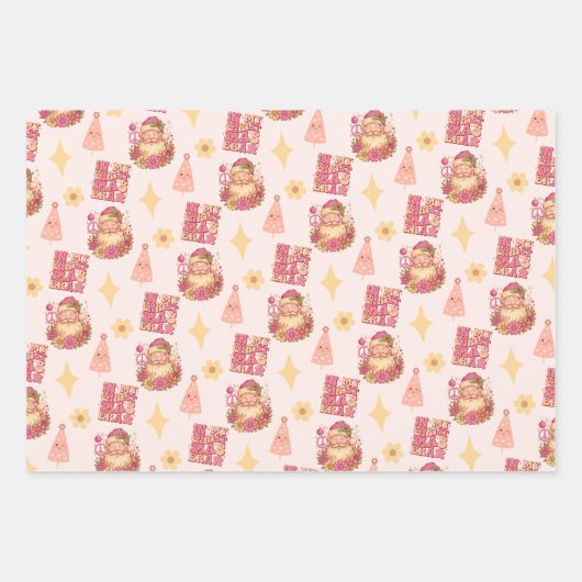 Groovy and Bright Santa Geschenkpapier Set (Vorderseite 2)