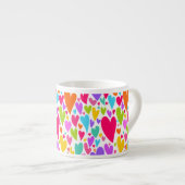 Groovy and Romantic Colorful Hearts Valentine Espressotasse (Vorderseite Rechts)
