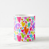 Groovy and Romantic Colorful Hearts Valentine Kaffeetasse (Mittel)