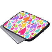 Groovy and Romantic Colorful Hearts Valentine Laptopschutzhülle (Vorne Knopf)