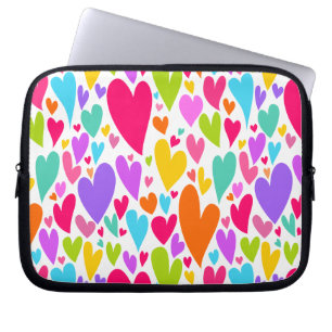 Groovy and Romantic Colorful Hearts Valentine Laptopschutzhülle