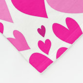 Groovy and Romantic Pink Hearts Valentine Foto Fleecedecke (Ecke)