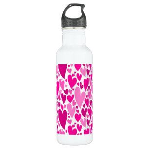 Groovy and Romantic Pink Hearts Valentinstag Edelstahlflasche