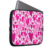 Groovy and Romantic Pink Hearts Valentinstag Laptopschutzhülle (Vorne Rechts)