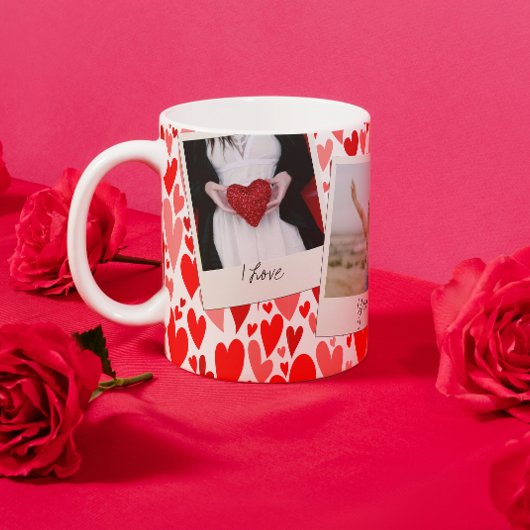 Groovy and Romantic Red Hearts Valentine Foto Kaffeetasse