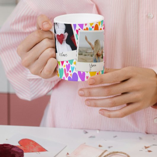 Groovy and Romantic Vibranine Heart Valentine Foto Kaffeetasse
