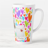 Groovy and Romantic Vibranine Heart Valentine Foto Milchtasse (Rechts)