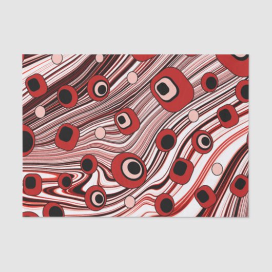 Groovy and Wavy Retro Liquid Swirl Niedlich Seidenpapier (Vorderseite)