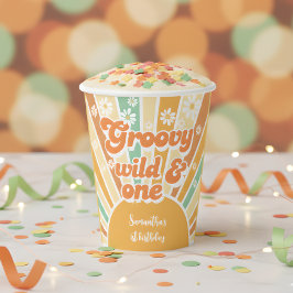 Groovy and wild Retro sun Kindergeburtstag Pappbecher