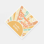 Groovy and wild Retro sun Kindergeburtstag Serviette (Ecke)