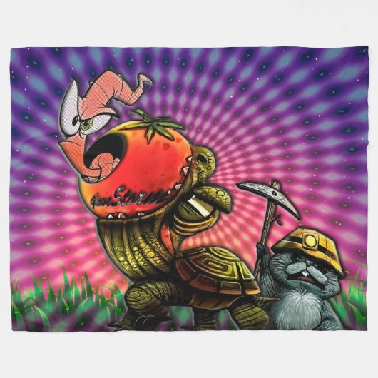 Groovy Animated Animated Animals Fleecedecke (Vorderseite (Horizontal))