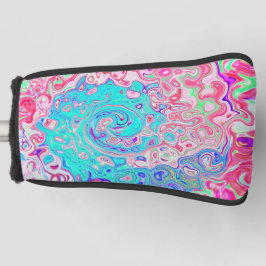 Groovy Aqua Blau und Rosa Abstrakt Retro Swirl Golf Headcover