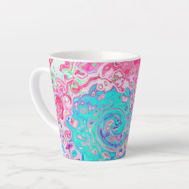 Groovy Aqua Blau und Rosa Abstrakt Retro Swirl Milchtasse