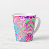 Groovy Aqua Blau und Rosa Abstrakt Retro Swirl Milchtasse (Rechte Ecke)