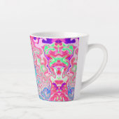 Groovy Aqua Blau und Rosa Abstrakt Retro Swirl Milchtasse (Rechts)