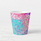 Groovy Aqua Blau und Rosa Abstrakt Retro Swirl Milchtasse (Vorderseite)