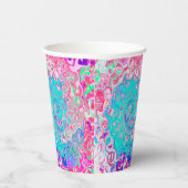 Groovy Aqua Blau und Rosa Abstrakt Retro Swirl Pappbecher (Rechts)