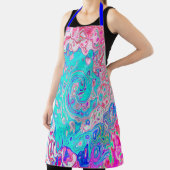 Groovy Aqua Blau und Rosa Abstrakt Retro Swirl Schürze (InSitu)