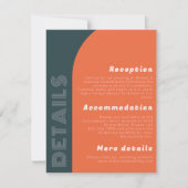 Groovy Arch Retro Hochzeitdetails | Helle Orange (Vorderseite)