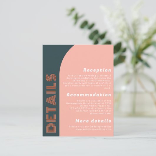 Groovy Arch Retro Hochzeitdetails | Orange Peach (Stehend Vorderseite)