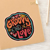 Groovy Art von Liebe Spaß Hippie Inspirivity Stick Aufkleber