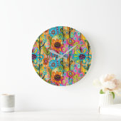 Groovy Art Wall Clock Große Wanduhr (Zuhause)