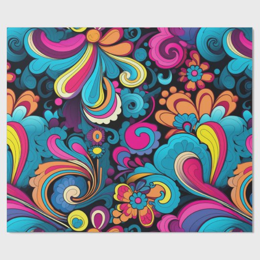 Groovy Art Wrapping Paper Geschenkpapier (Flach)