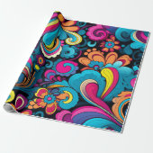 Groovy Art Wrapping Paper Geschenkpapier (Ungerollt)