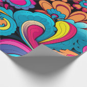 Groovy Art Wrapping Paper Geschenkpapier (Ecke)