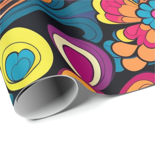 Groovy Art Wrapping Paper Geschenkpapier (Rolleneckpunkt)