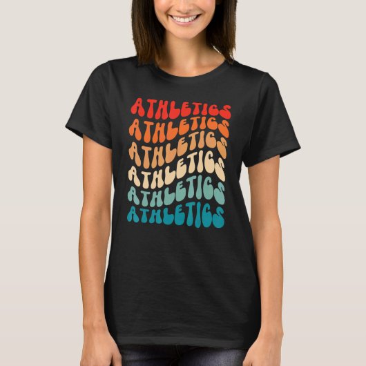 Groovy Athletics For Girl Women Retro 70s Hippie B T-Shirt (Vorderseite)
