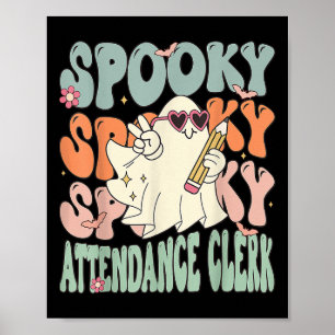 Groovy Attendance Clerk Funny Halloween Costume Se Poster