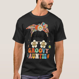 Groovy Auntie Retro chaotischen Bun Mädchen passen T-Shirt