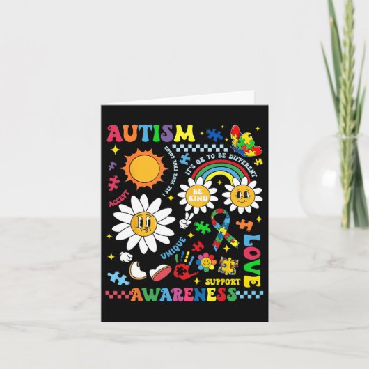 Groovy Autism Awareness Einzigartige Liebe Support Karte (Vorderseite)