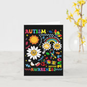 Groovy Autism Awareness Einzigartige Liebe Support Karte (Gelbe Blume)