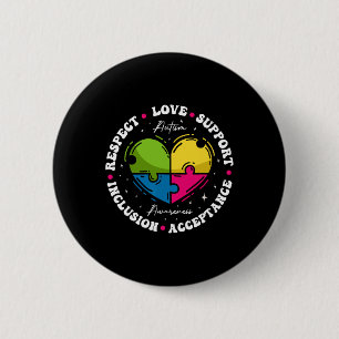 Groovy Autism Awareness Respect Liebe Unterstützun Button