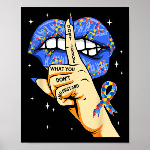 Groovy Autismus Awareness nicht beurteilen, was du Poster