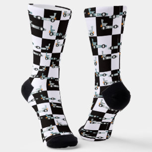 Groovy Autorennen Retro-Rennmuster Socken