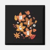 Groovy Autumn NICU Nurse Maple Leaf Fall Vibes Dai Magnet (Vorne)