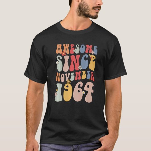 Groovy Awesome Since November 1964 Retro 58th T-Shirt (Vorderseite)