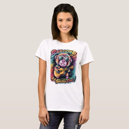Groovy Baboon: Baboons sind ape-solut cool T-Shirt (Vorne ganz)