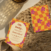 Groovy Baby | 70er theme | Floral Boho Babydusche Einladung