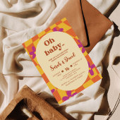 Groovy Baby | 70er theme | Floral Boho Babydusche Einladung