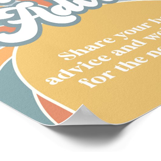 Groovy Baby Advice Retro Sunshine Baby Dusche Poster (Ecke)