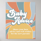 Groovy Baby Advice Retro Sunshine Baby Dusche Poster (Vorne)